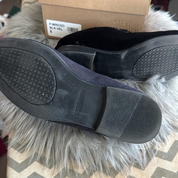 Steve Madden P-Minced Black Velvet Loafers Men's Size 8-PREOWNED WITH BOX - Picture 5 of 6
